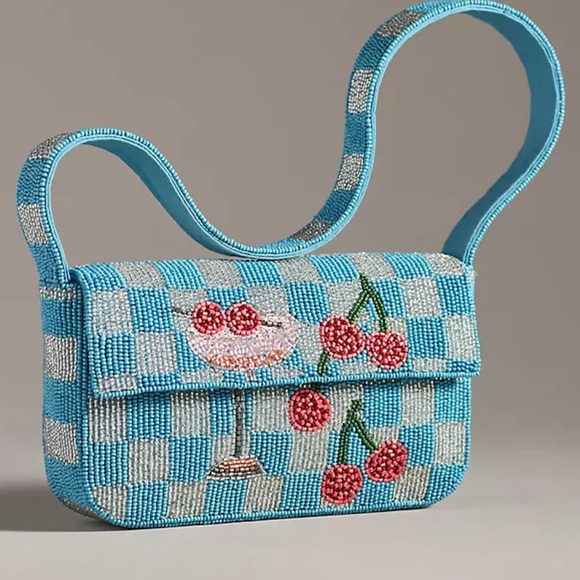 NWOT Anthropologie The Fiona Beaded Bag Food & Drink Edition - Picture 1 of 13